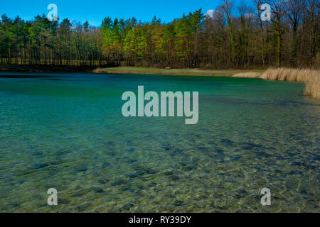 Piccolo lago in Sasbach nel Kaiserstuhl area in Germania Foto Stock