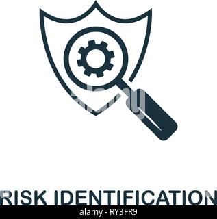 Identificazione del rischio e la relativa icona. Elemento creativo design dalla gestione del rischio raccolta di icone. Pixel rischio perfetta icona di identificazione per il web design, applicazioni Illustrazione Vettoriale