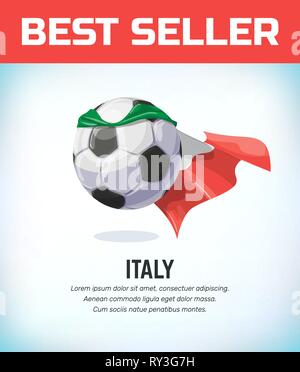 Italia Calcio o pallone da calcio. Il calcio per la squadra nazionale. Illustrazione Vettoriale Illustrazione Vettoriale