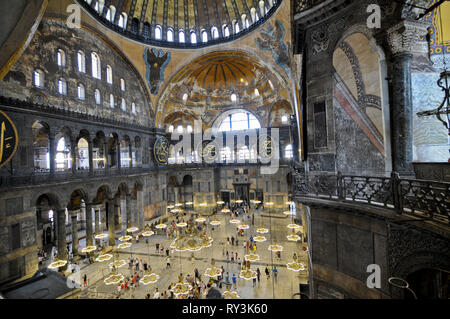 Hagia Sophia basilica, interno. Istanbul, Turchia Foto Stock