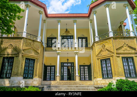 Tehran Niavaran complesso palazzo Ahmad Shahi Pavilion Vista frontale Foto Stock