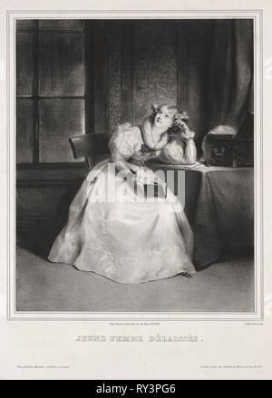 Reverie. Achille Devéria (Francese, 1800-1857). Litografia Foto Stock