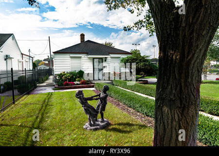 GARY, INDIANA - Ottobre 08, 2018: vista esterna della casa d'infanzia di pop star Michael Jackson nella sua città natale di Gary Indiana Foto Stock