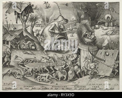 I sette peccati capitali: ira. Pieter Bruegel (fiammingo, 1527/8-1569). Attacco Foto Stock