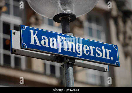 Strassenschild, Kaufingerstrasse, Monaco di Baviera, Deutschland Foto Stock