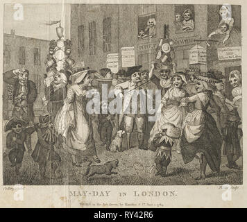 May-Day a Londra, 1784. William Blake (British, 1757-1827). Incisione Foto Stock