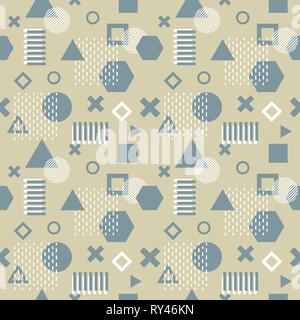 Alla moda carte di Memphis. Abstract seamless pattern. Moderno design abstract dei poster, coperchio, design della scheda. Illustrazione Vettoriale