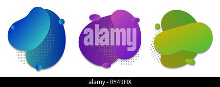 Di colore in astratto forma liquida. Il fluido gradiente dello sfondo Illustrazione Vettoriale