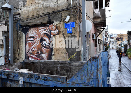 Arte di strada a Tel Aviv Foto Stock