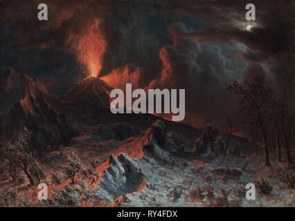 Il Monte Vesuvio a mezzanotte, 1868. Albert Bierstadt (American, 1830-1902). Olio su tela; incorniciato: 62 x 77 x 9 cm (24 7/16 x 30 5/16 x 3 9/16 in.); senza cornice: 42,6 x 60,7 cm (16 3/4 x 23 7/8 in Foto Stock