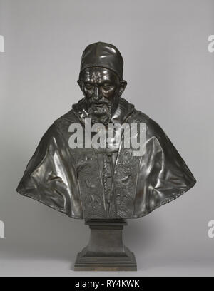 Ritratto di papa Innocenzo X Pamphili, progettato 1647-1648; 1650-1700 in ghisa. Alessandro Algardi (Italiano, 1598-1654). Bronzo; complessivo: 97 x 81 x 29 cm (38 3/16 x 31 7/8 x 11 7/16 in.); base: 23,5 x 27,1 cm (9 1/4 x 10 11/16 in.); senza base: 78.1 x 81.6 cm (30 3/4 x 32 1/8 in Foto Stock