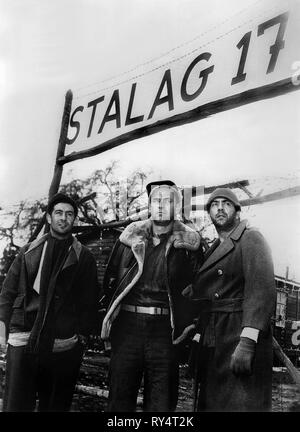 LEMBECK,HOLDEN,STRAUS, Stalag 17, 1953 Foto Stock