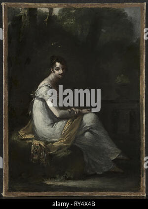 Mme. Dufresne, c. 1816. Pierre-Paul Prud'hon (Francese, 1758-1823). Olio su carta montato su tessuto; incorniciato: 34,5 x 27 x 5 cm (13 9/16 x 10 5/8 x 1 15/16 in.); senza cornice: 23,8 x 17,5 cm (9 3/8 x 6 7/8 in Foto Stock