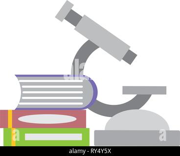 Microscopio laboratorio libri di scienza Illustrazione Vettoriale