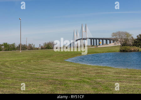 Il Sidney Lanier ponte in Brunswick, Georgia, Stati Uniti d'America Foto Stock