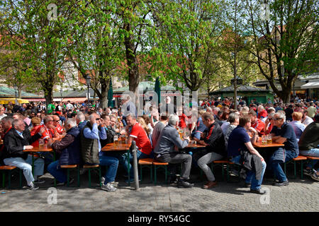 Biergarten, Viktualienmakt, Monaco di Baviera, Deutschland Foto Stock