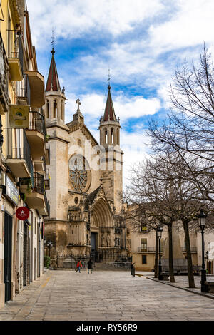 La Basilica di Santa Maria la Chiesa a Vilafranca del Penedes, Catalogna, Spagna. Foto Stock