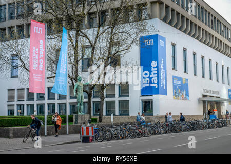 Technische Universitaet, Hauptgebaeude, Arcisstrasse, Monaco di Baviera, Deutschland Foto Stock