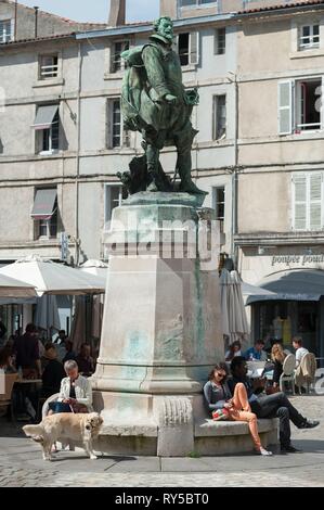 Francia, Charente Maritime, La Rochelle, statua di Jean Guiton Foto Stock