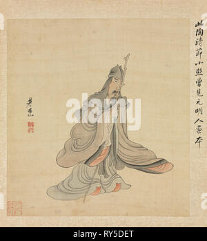 Dopo dipinti antichi maestri: Ritratto di Tao Yuanming, 1598-1652. Chen Hongshou (Cinese, 1598/99-1652). Album Leaf, inchiostro e colore su seta; complessivo: 30,2 x 26,7 cm (11 7/8 x 10 1/2 in Foto Stock