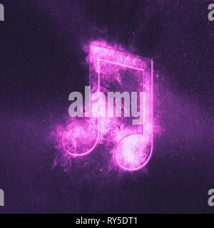 Otto di travi di simbolo di una nota musicale. Abstract di notte sullo sfondo del cielo Foto Stock