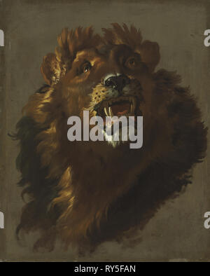 Lion, 1750s. Giuseppe Baldrighi (Italiano, 1723-1803). Olio su tela; incorniciato: 108 x 92 x 7 cm (42 1/2 x 36 1/4 x 2 3/4 in.); senza cornice: 79,5 x 64 cm (31 5/16 x 25 3/16 in Foto Stock