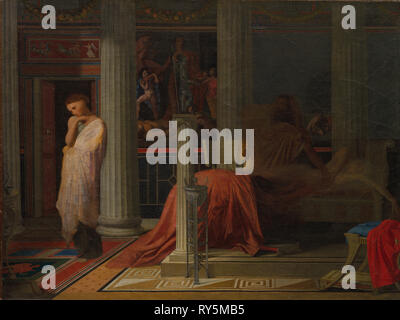 Antioco e Stratonice, c. 1838. Jean-Auguste-Dominique Ingres (Francese, 1780-1867). Olio su lino; incorniciato: 74,5 x 91,5 x 11 cm (29 5/16 x 36 x 4 5/16 in.); senza cornice: 48,1 x 63,9 cm (18 15/16 x 25 3/16 in Foto Stock