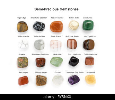 Un assortimento di gemme Semi-Precious Foto Stock