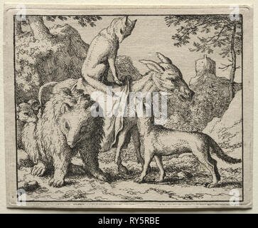 Reynard the Fox. Allart van Everdingen (Olandese, 1621-1675). Attacco Foto Stock