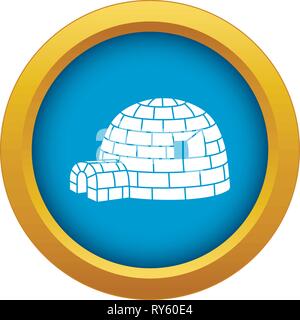 Eschimese igloo icona vettore blu isolato Illustrazione Vettoriale