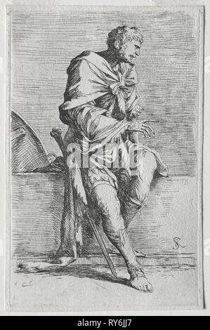 La statuetta serie: Figurina, 1656-57. Salvator Rosa (Italiano, 1615-1673). Incisione e puntasecca Foto Stock