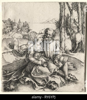 L'offerta di amore (o il Ill-Assorted giovane), 1495-1496. Albrecht Dürer (Tedesco, 1471-1528). L'incisione; platemark: 15 x 13,9 cm (5 7/8 x 5 1/2 in Foto Stock