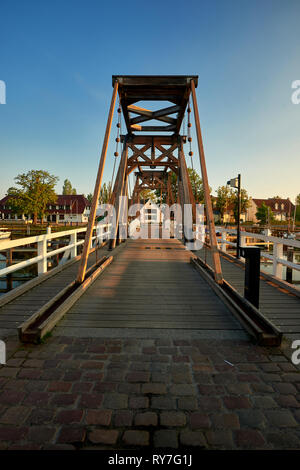 Ponte di legno di Greifswald Wieck Foto Stock