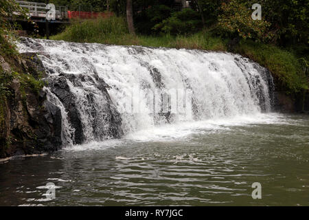 Vista ravvicinata del Malanda Falls, a nord del fiume Johnstone, altopiano di Atherton, Queensland, Australia Foto Stock