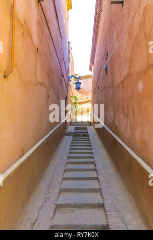 Kashgar Old Town comune architettura uigura edifici Appartamento Street delle linee guida Foto Stock