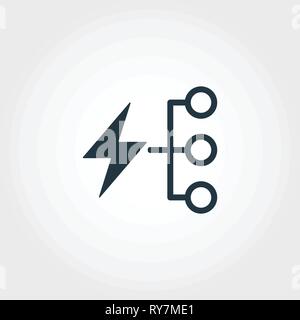 Consumo energetico icona creativi. Stile monocromatico da progettazione urbanistica raccolta di icone. Consumo energetico icona per web design, applicazioni software Illustrazione Vettoriale