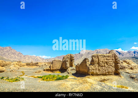 Kuche Subash rovine buddista mozzafiato del paesaggio pittoresco punto di vista Foto Stock