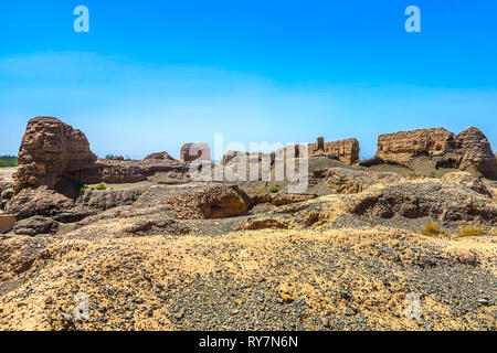 Kuche Subash rovine buddista mozzafiato del paesaggio pittoresco punto di vista Foto Stock