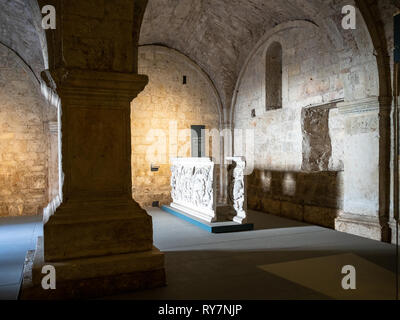 BRESCIA, Italia - 21 febbraio 2019: sala inferiore della chiesa di Santa Maria in Solario nel monastero di Santa Giulia . Santa Giulia iscritta sulla lista delle Giornate Mondiali Foto Stock