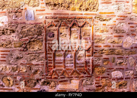 Salonicco Torre Bianca parete di forma esagonale ornamento fatte di mattoni Foto Stock