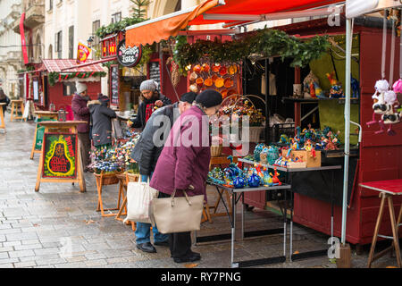 Mercatino di Natale in Piazza Am Hof, Vienna, Austria. Foto Stock