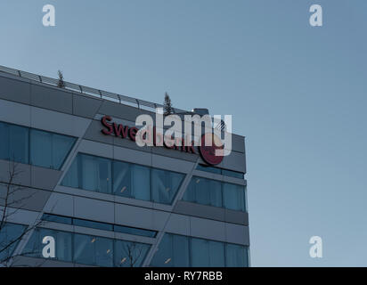 Banca Swedbank sede a Stoccolma, Svezia Foto Stock