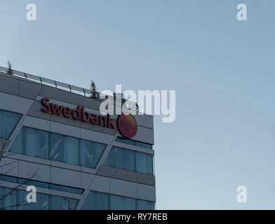 Banca Swedbank sede a Stoccolma, Svezia Foto Stock