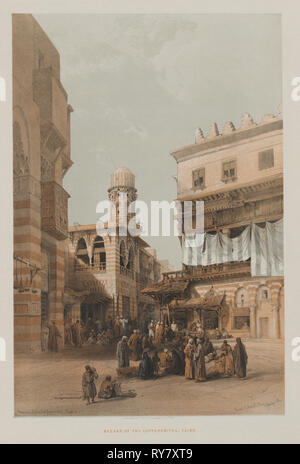 L'Egitto e la Nubia, Volume III: Bazaar dei ramai, Cairo, 1848. Louis Haghe (British, 1806-1885), F.G.Luna, 20 Threadneedle Street, Londra, dopo David Roberts (British, 1796-1864). Litografia a colori; foglio: 60,4 x 43,1 cm (23 3/4 x 16 15/16 in.); immagine: 48,5 x 32,6 cm (19 1/8 x 12 13/16 in Foto Stock