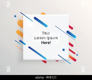 Sfondo vettoriale con scheda Carta e abstract forme colorate. Alla moda di neon linee e cerchi lo sfondo in un materiale moderno stile di design. Illustrazione Vettoriale