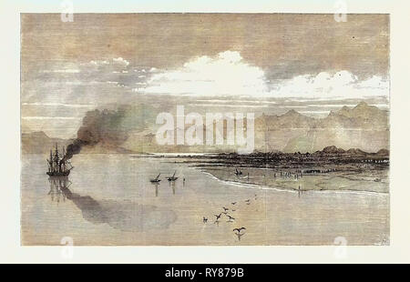 Il British spedizione in Abissinia: Landing-Place del partito Reconnoitring vicino Zoulla Annesley Bay 1867 Foto Stock