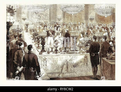 Cena a sfera nella Galerie de Diane alle Tuileries Parigi Francia 1869 Foto Stock