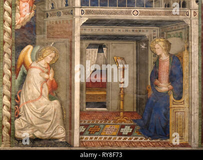 Annunciazione alla Vergine Maria di Pietro di Miniato, Santa Maria Novella principale chiesa domenicana di Firenze, Italia Foto Stock