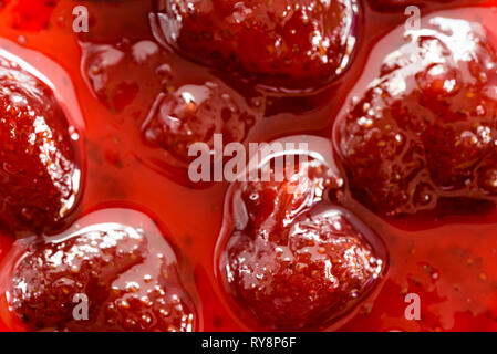 Sfondo di confettura di fragole, close-up Foto Stock