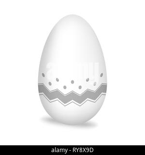 Modellato permanente singolo uovo di pasqua isolato su sfondo bianco Illustrazione Vettoriale